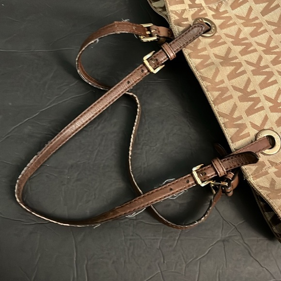Michael Kors Brown Gold Signature Monogram Jacquard Canvas Tote - Picture 16 of 16